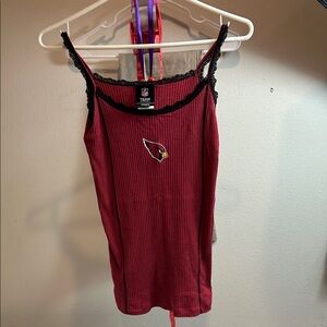 NFL Red and Black Lace Trim Tank Top